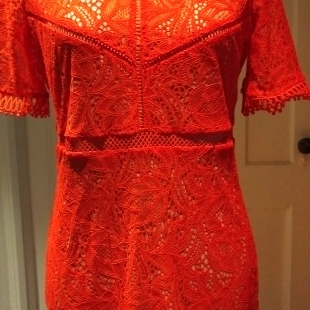 Theodora Lace Dress in Fire Red - Picture 6 of 16